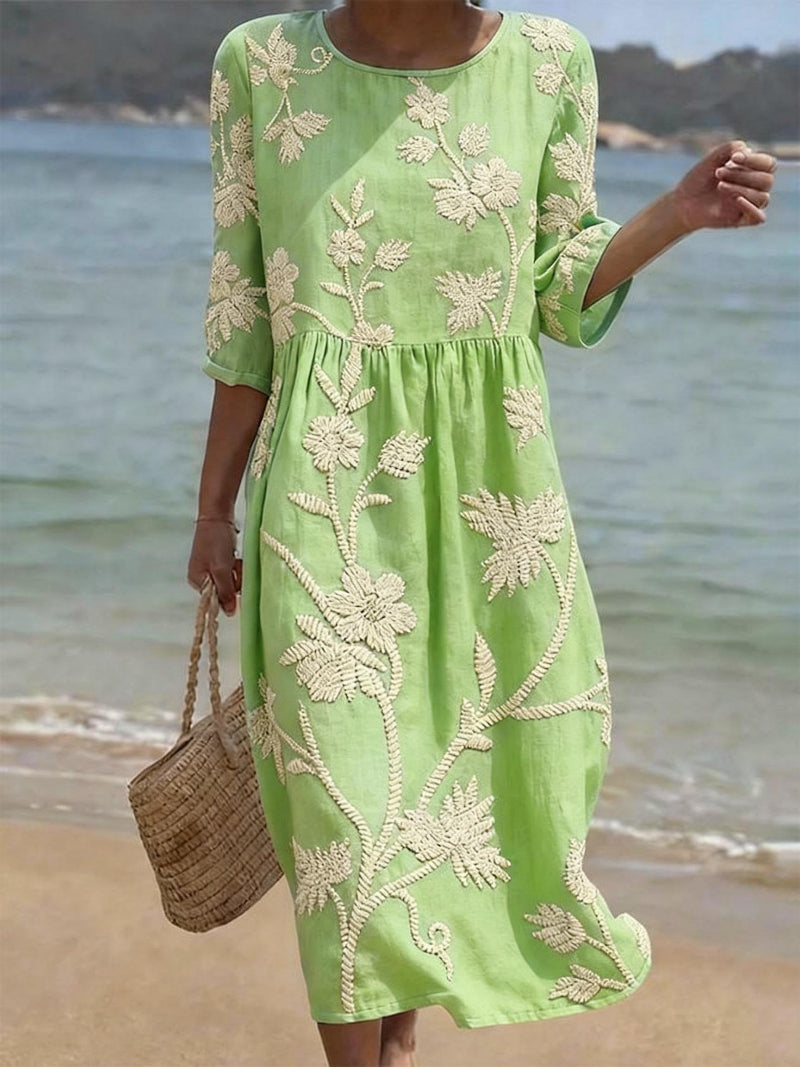 Azul | Vestido vintage bordado