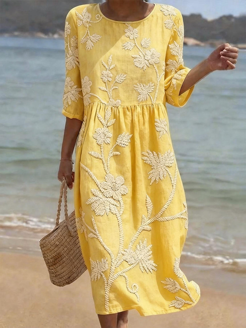 Azul | Vestido vintage bordado