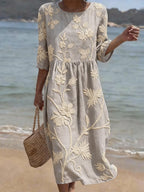 Azul | Vestido vintage bordado