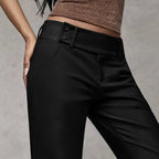 PANTALON DE CORTE RECTO Y CINTURA ALTA