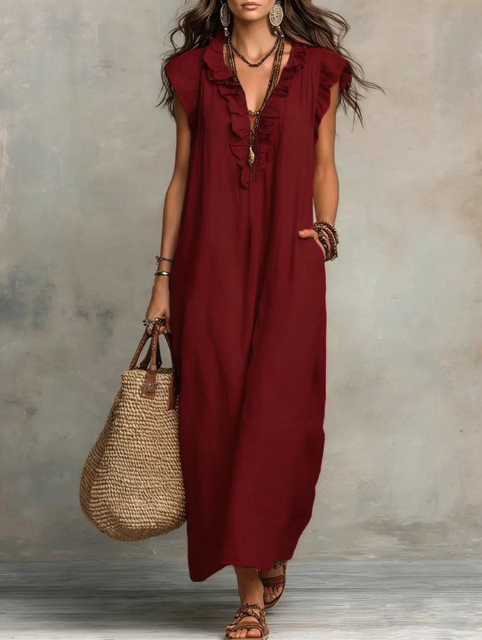 VESTIDO LARGO DE ESTILO BOHEMIO DE VERANO