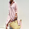 GRACIELA - VESTIDO CAMISA MIDI LIGERO Y ELEGANTE