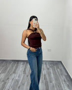 KANDORA | Top Halter Color Moca