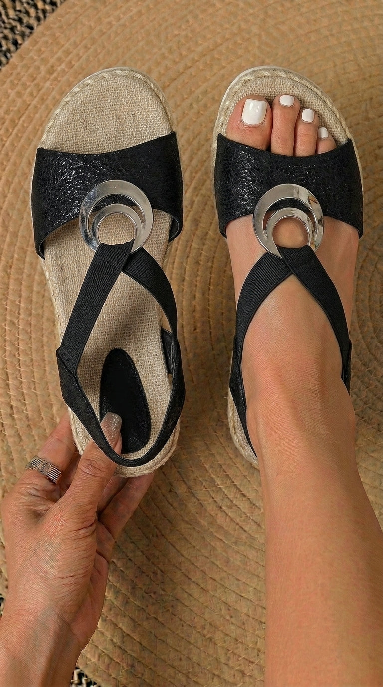 Clara - Sandalias cómodas y ergonómicas con tacón de cuña