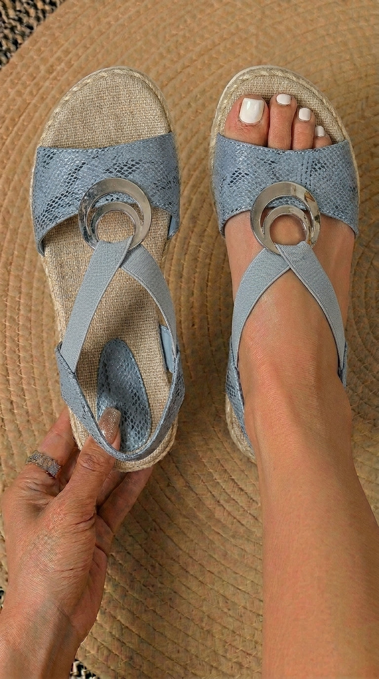 Clara - Sandalias cómodas y ergonómicas con tacón de cuña