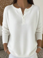 Helena™ | Jersey de Punto Henley con Botones
