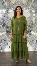 VESTIDO LARGO ELEGANTE Y FLUIDO CON CAÍDA LIGERA
