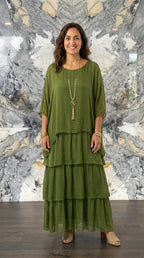 VESTIDO LARGO ELEGANTE Y FLUIDO CON CAÍDA LIGERA
