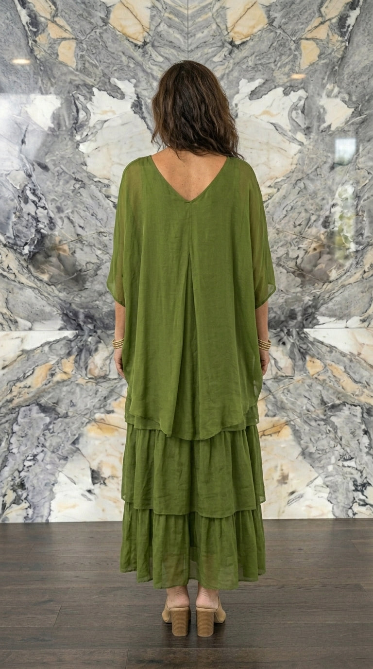 VESTIDO LARGO ELEGANTE Y FLUIDO CON CAÍDA LIGERA