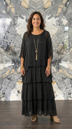 VESTIDO LARGO ELEGANTE Y FLUIDO CON CAÍDA LIGERA