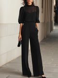 CONJUNTO 3 PIEZAS CON TOP TRANSPARENTE NEGRO, TOP INTERIOR Y PANTALÓN
