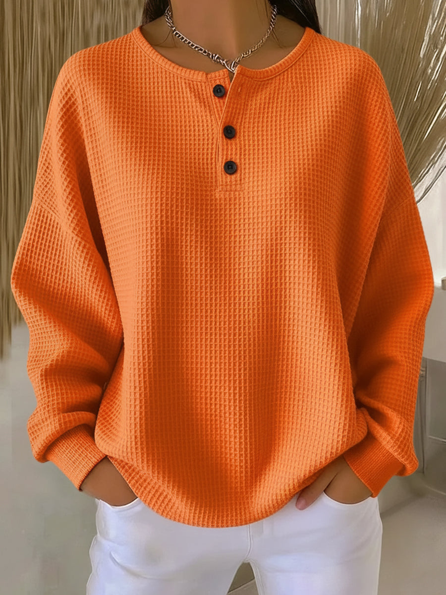 Mirabel™ | Sudadera Henley de Gofre Acogedora