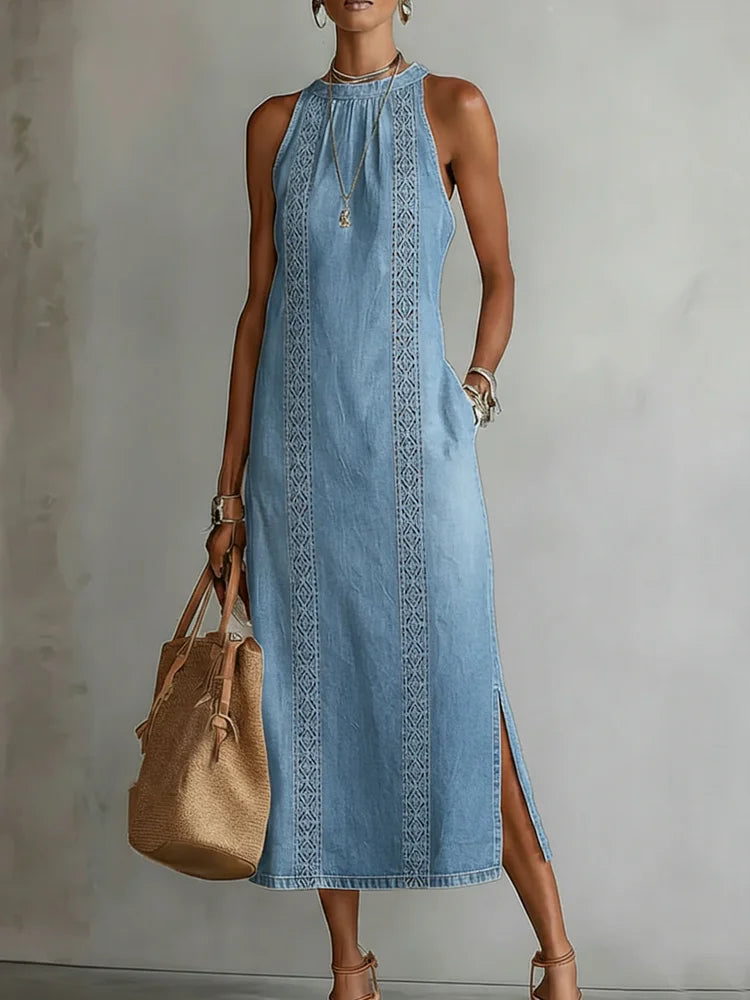 Julia | Vestido vaquero de encaje retro