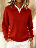 Vynette™ | Jersey de Cuello en V con Solapa