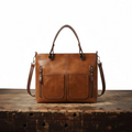 Bolso de cuero con dos compartimentos