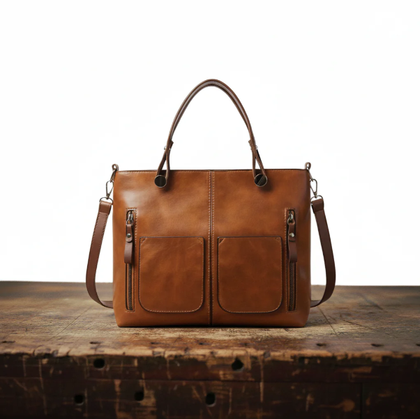 Alba | Bolso de cuero con doble bolsillo