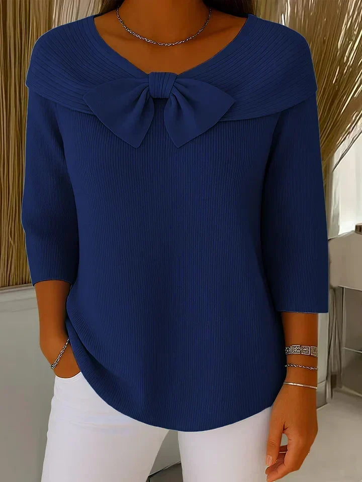 Tivella™ | Jersey con Lazo y Escote Redondo