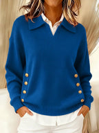 Vynette™ | Jersey de Cuello en V con Solapa