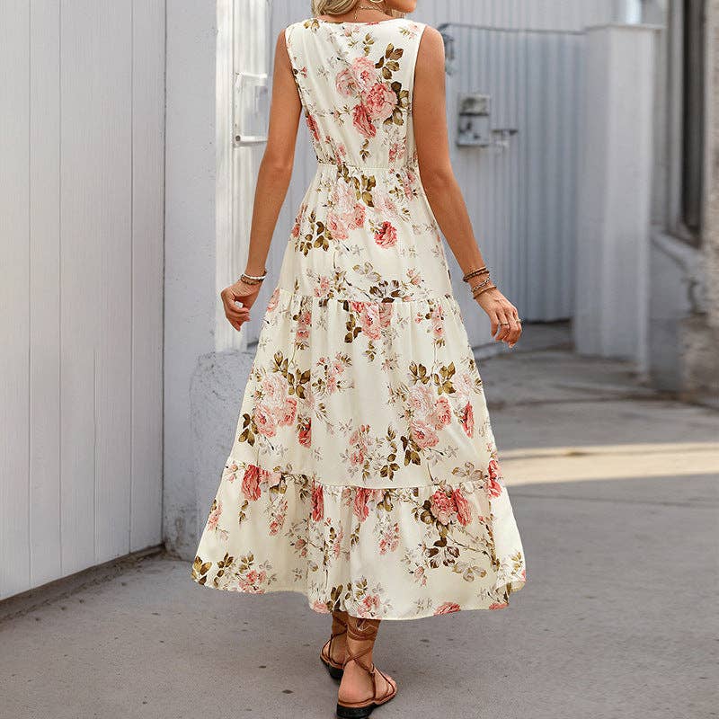 Vestido Maxi Floral sin Mangas