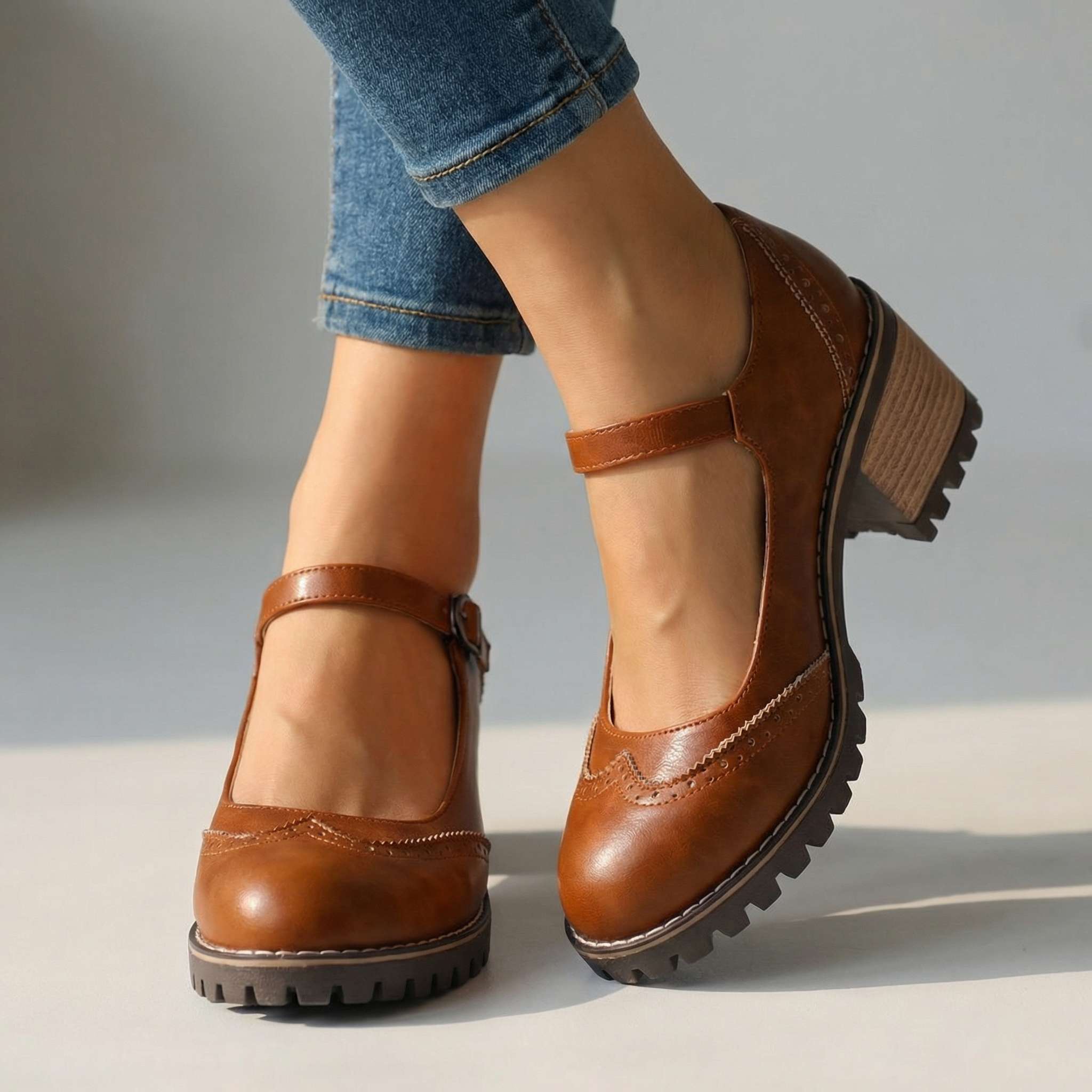 ZAPATOS DE TACÓN CON TIRA EN T