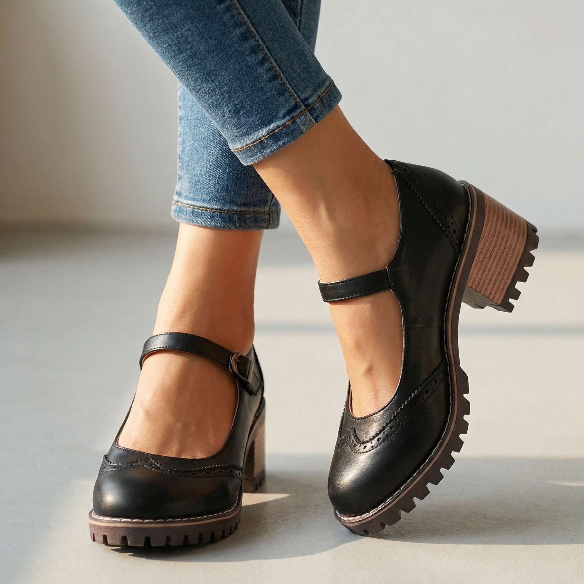 ZAPATOS DE TACÓN CON TIRA EN T