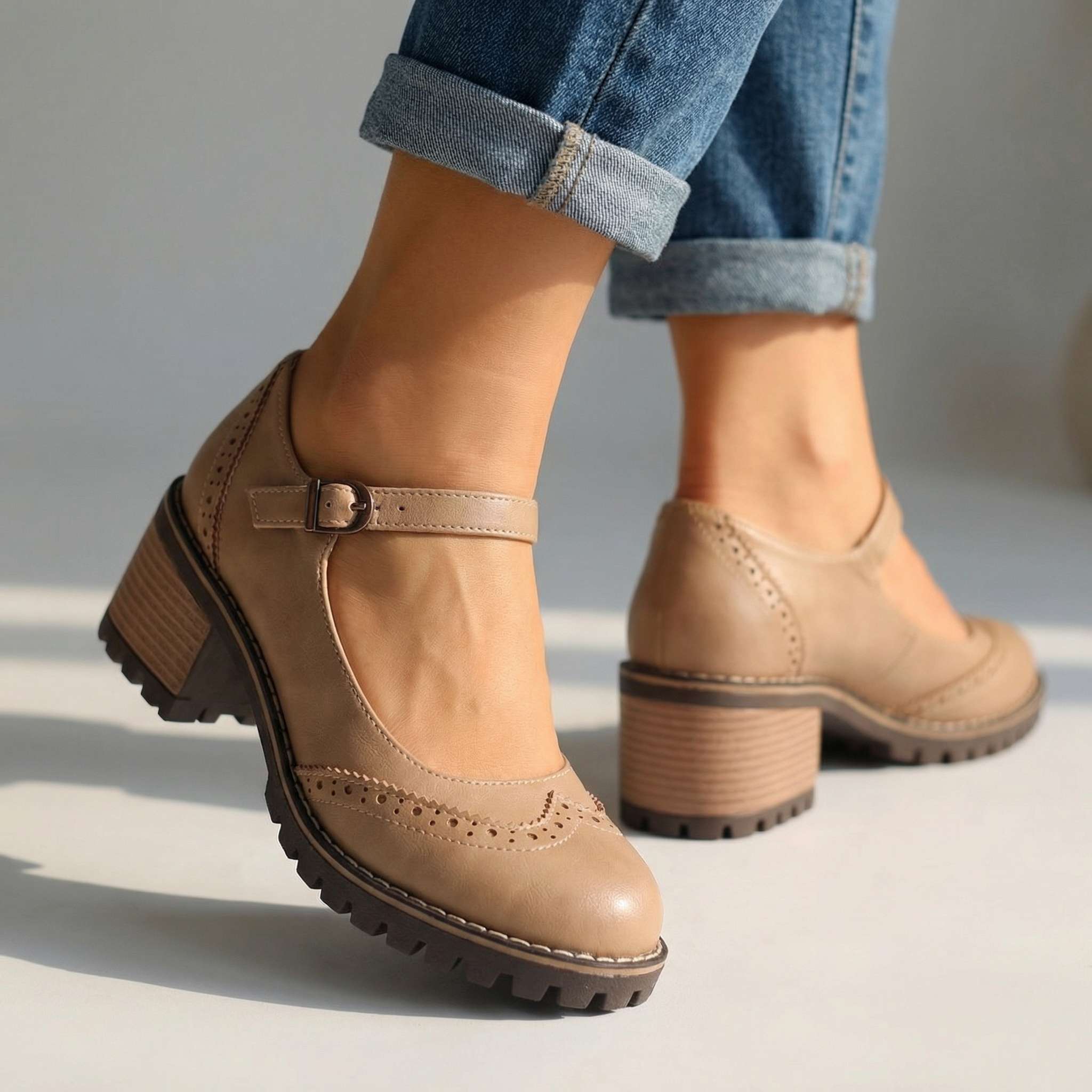 ZAPATOS DE TACÓN CON TIRA EN T