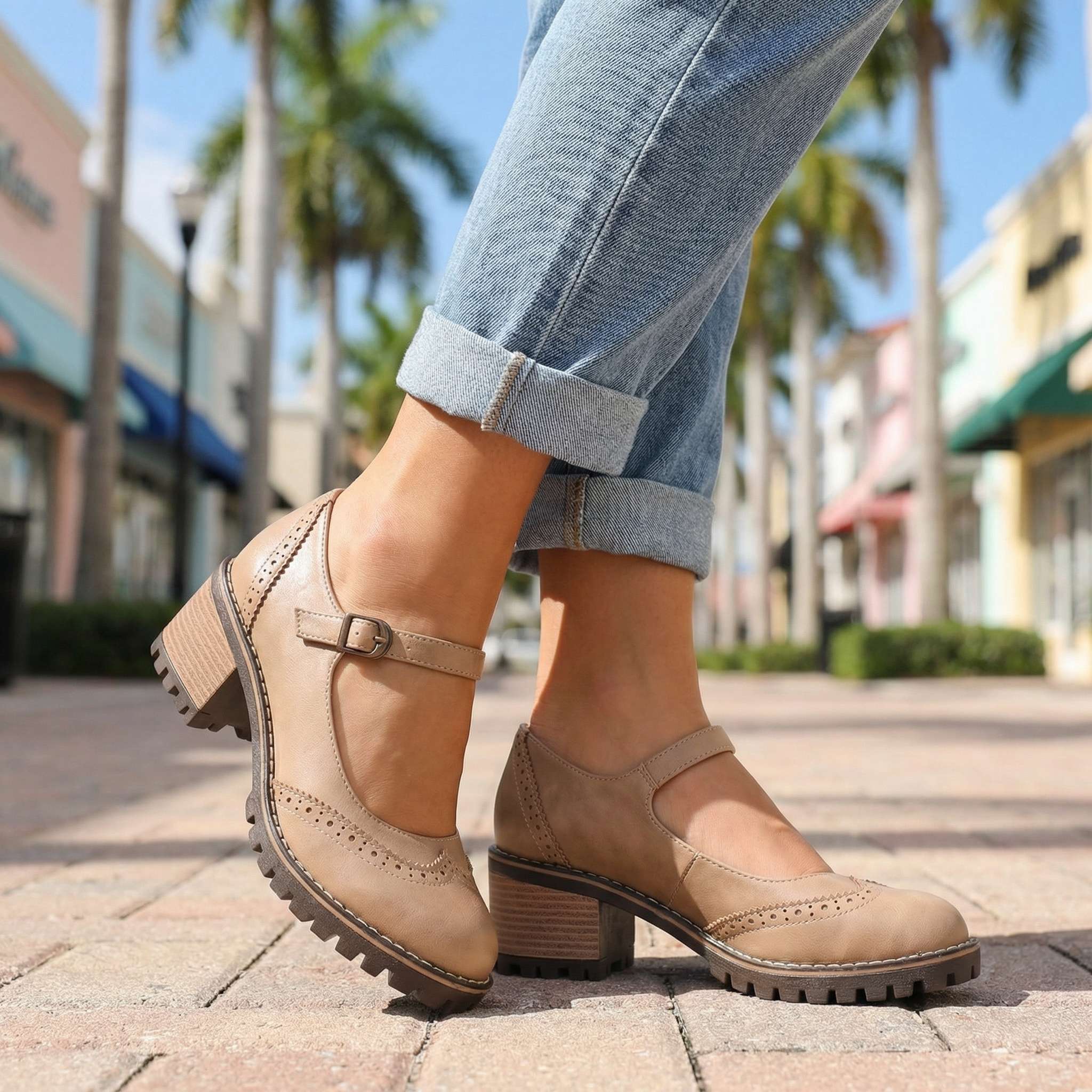 ZAPATOS DE TACÓN CON TIRA EN T