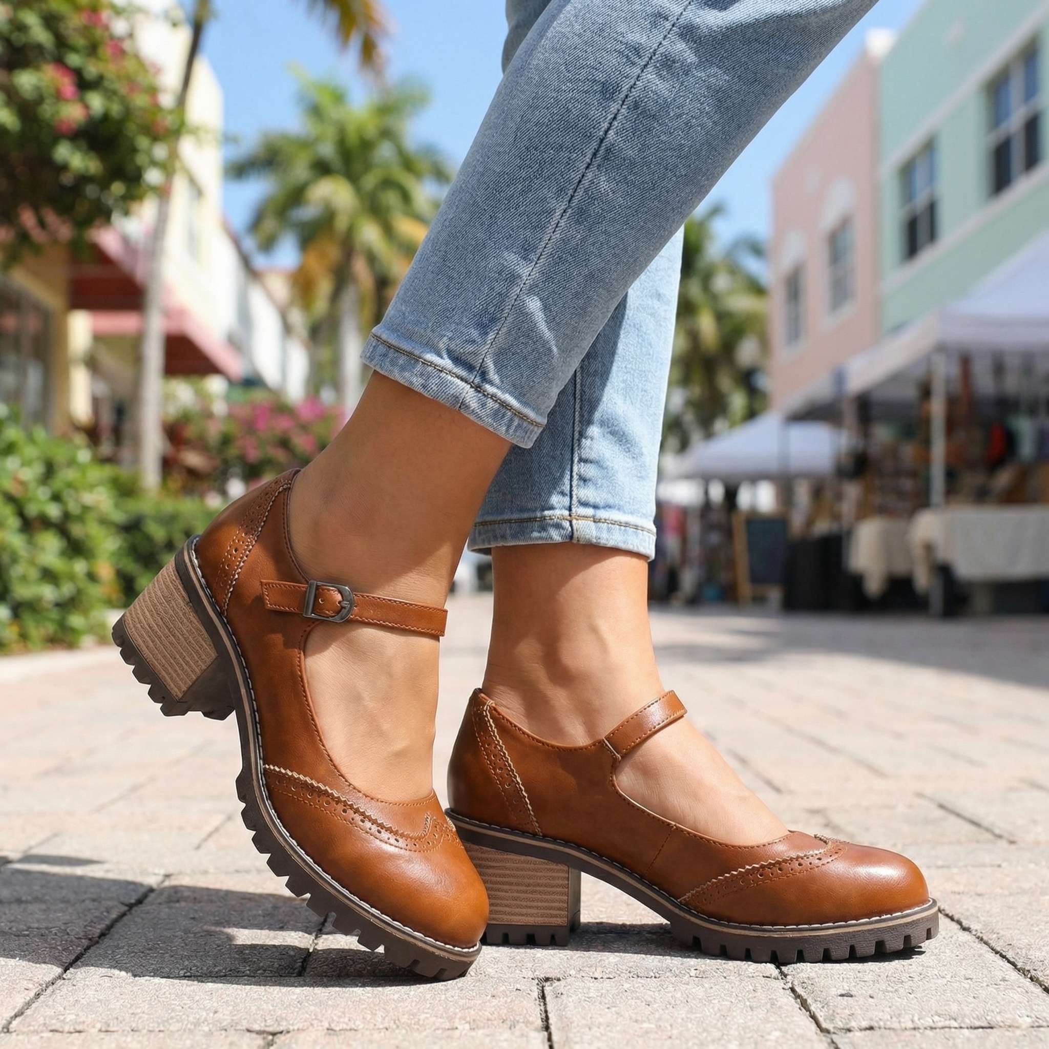 ZAPATOS DE TACÓN CON TIRA EN T
