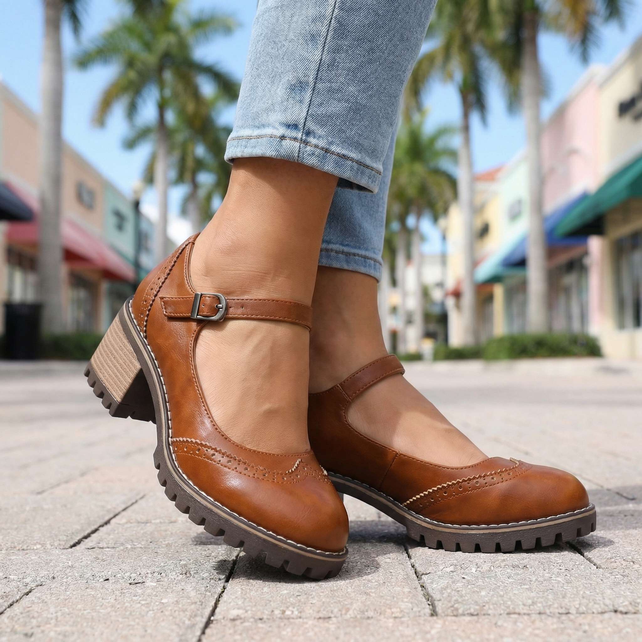 ZAPATOS DE TACÓN CON TIRA EN T