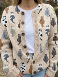 Charlotte™ | Cárdigan acogedor con estampado de gato
