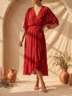 Sfumato | Vestido de gasa con escote en V y sombreado