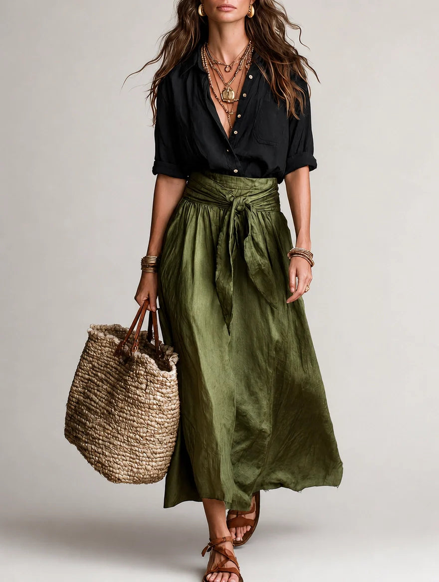 Martina | Vestido Maxi de un Hombro Elegante y Fluido