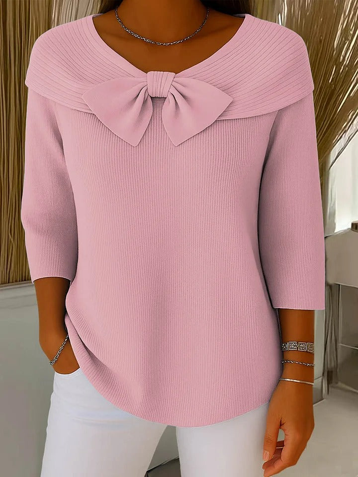 Tivella™ | Jersey con Lazo y Escote Redondo