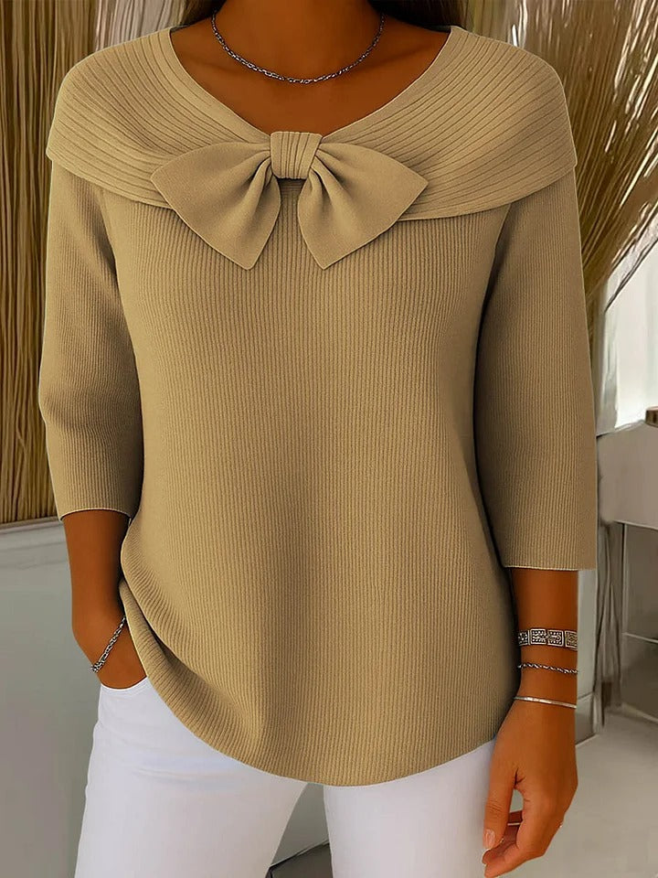 Tivella™ | Jersey con Lazo y Escote Redondo