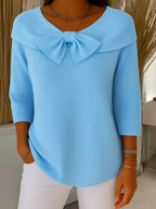 Tivella™ | Jersey con Lazo y Escote Redondo