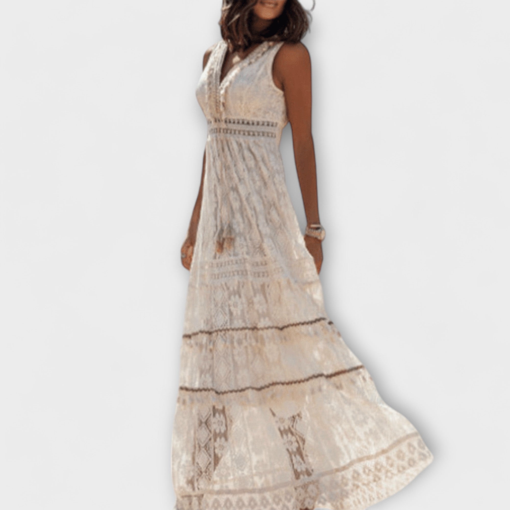 ESMERALDA - VESTIDO LARGO ENCAJE BOHO
