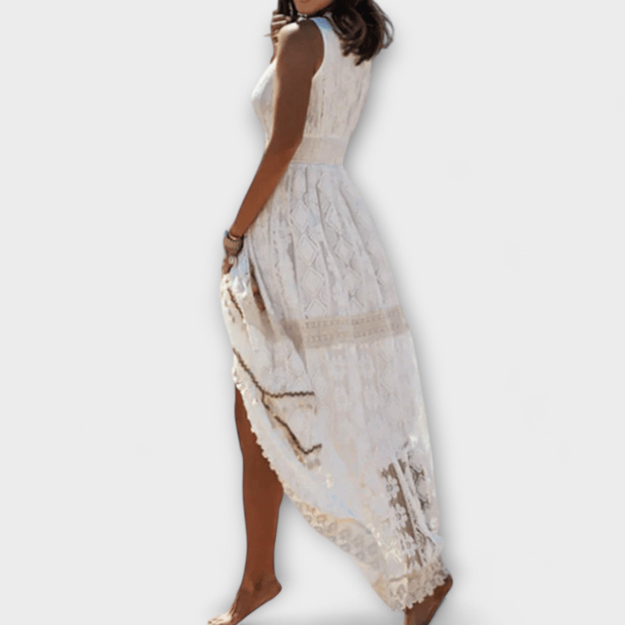 ESMERALDA - VESTIDO LARGO ENCAJE BOHO