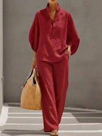 CONJUNTO 2 PIEZAS CON MANGAS MURCIÉLAGO Y PANTALÓN ANCHO
