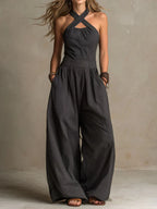 Isabella | Mono Fluido con Escote Halter