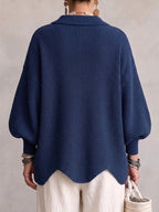 Isadora | Cárdigan Oversize con cuello y botones metálicos