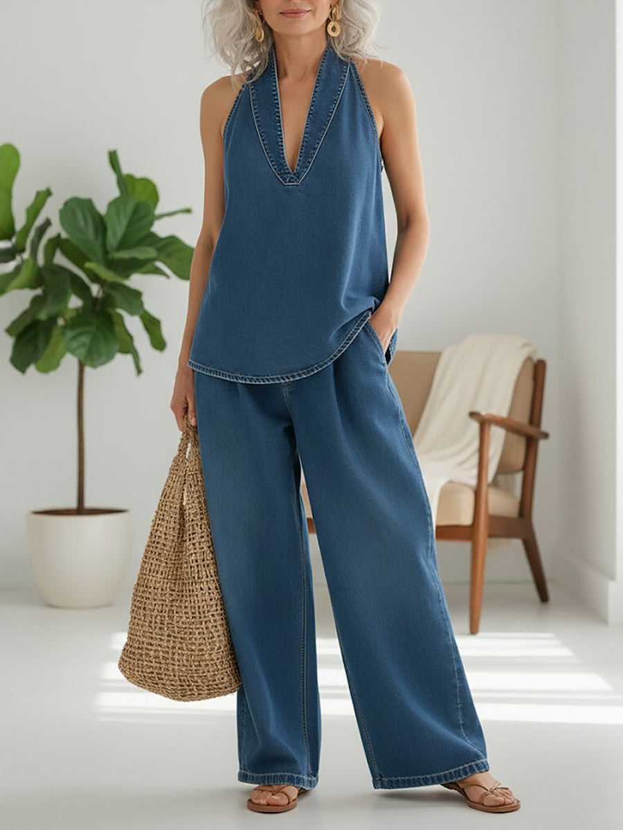 Ivy | Conjunto de dos piezas de mezclilla vintage