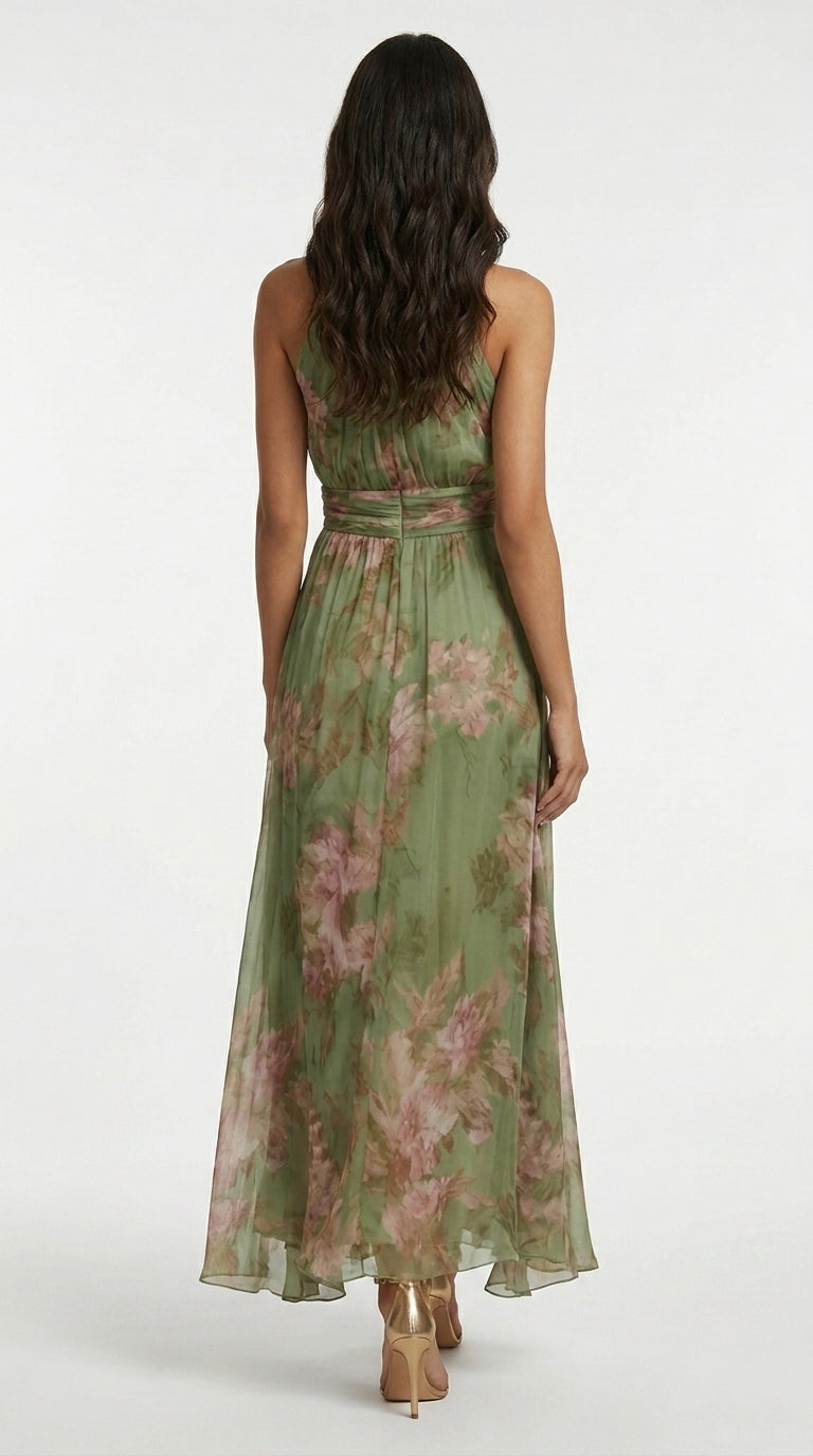 VESTIDO LARGO CON ESCOTE HALTER
