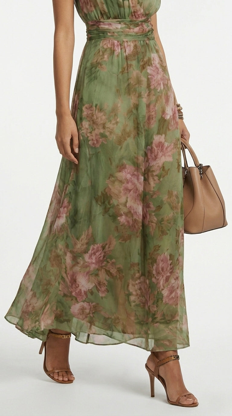 VESTIDO LARGO CON ESCOTE HALTER