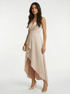CLARA | ELEGANTE VESTIDO MIDI CON ESCOTE EN V Y DISEÑO CRUZADO